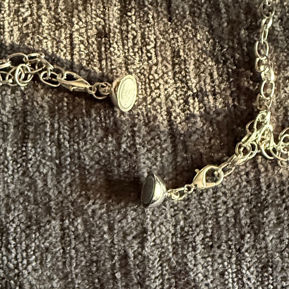 Double Layered Silver Heart Necklace - Picture 5 of 10